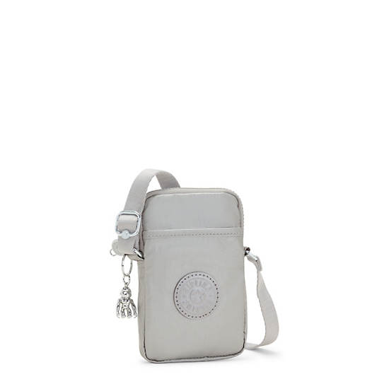 Kipling Tally Metallic Crossbody Mobilveske Sølv | NO 1846BE